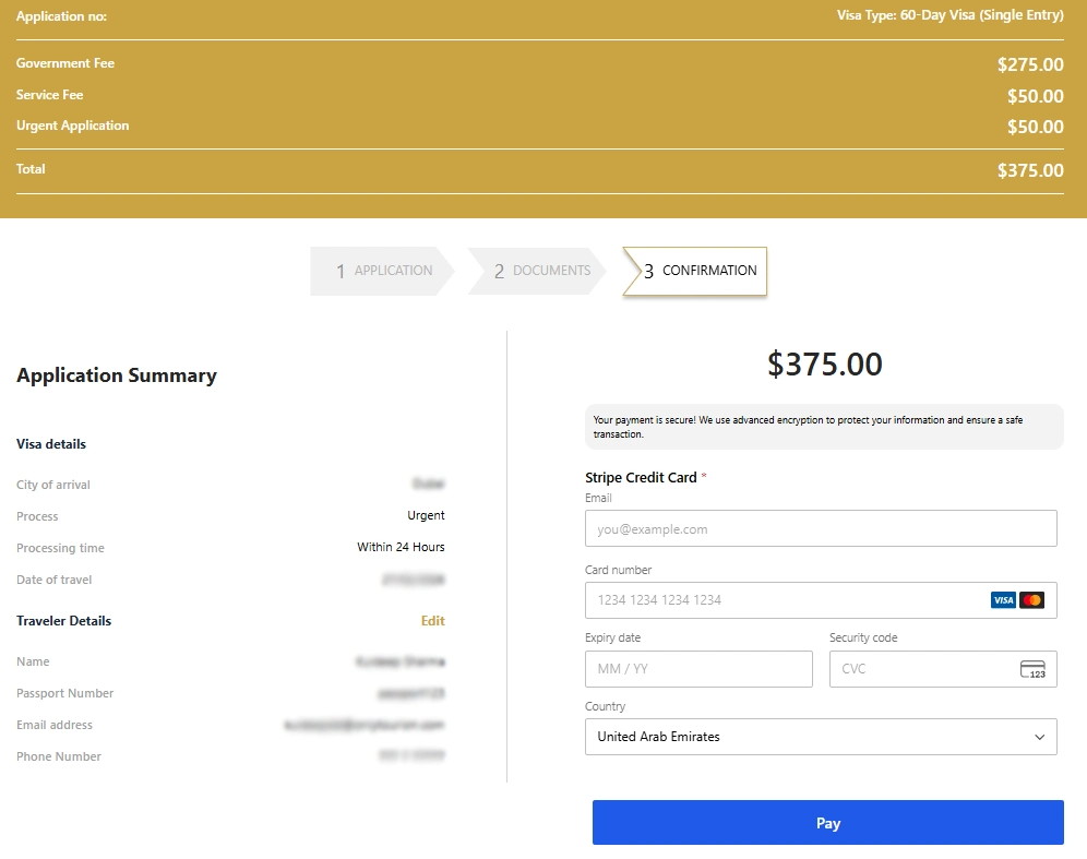 60 Days Single Entry UAE Visa